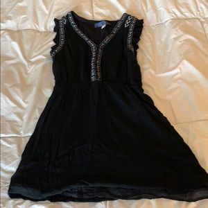 Black dress with front button down